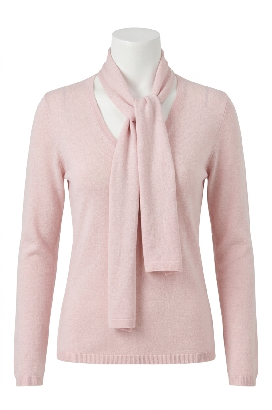 NEW MINNIE ROSE scarf detail top in pink